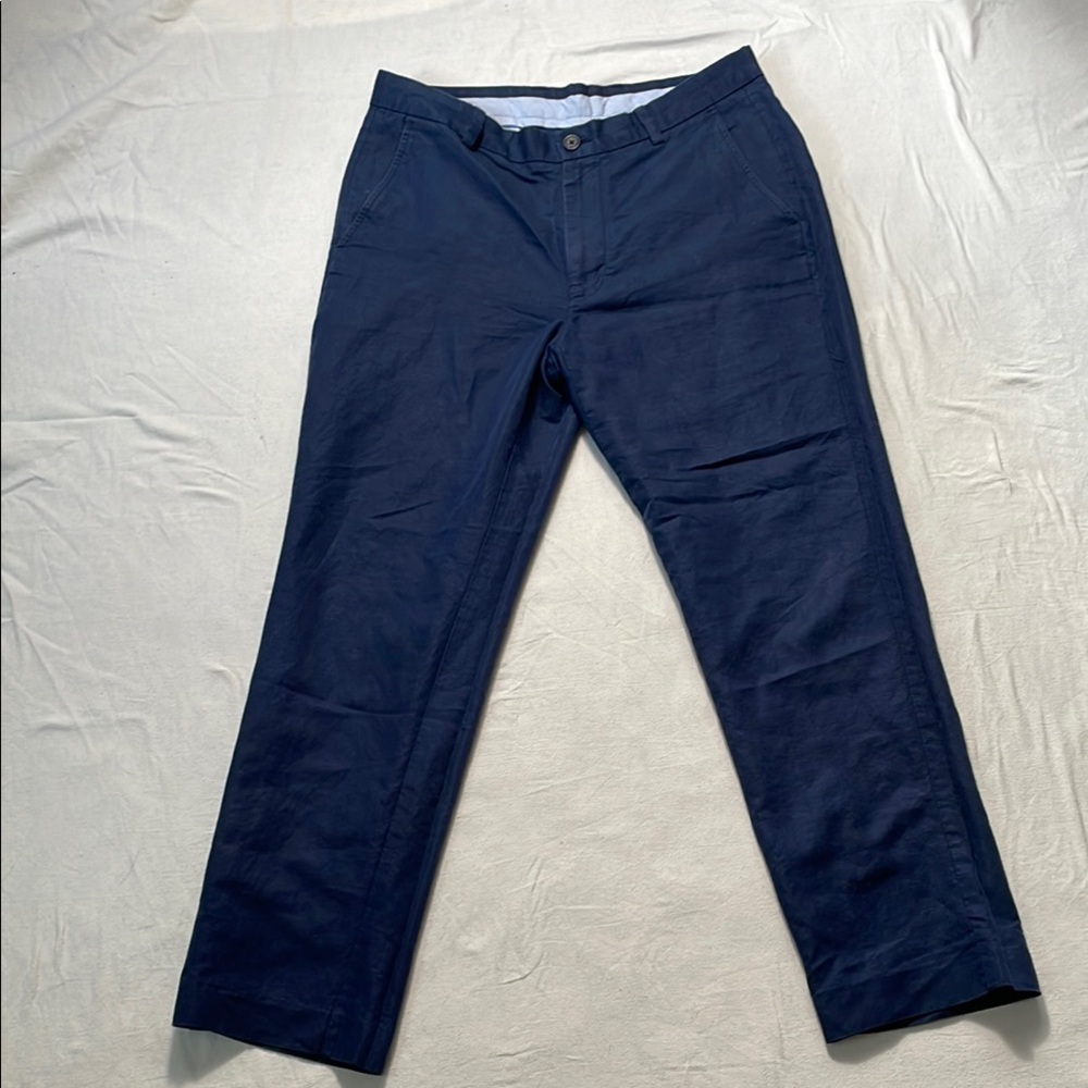 Brooks Brothers Blue Linen Chinos 33 Waist